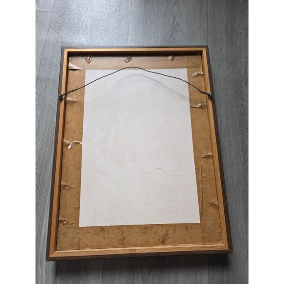 Vintage Framed Hand Embroidered Crewel Floral Art In Gold/Brown Frame 17x13 - Picture 5 of 8